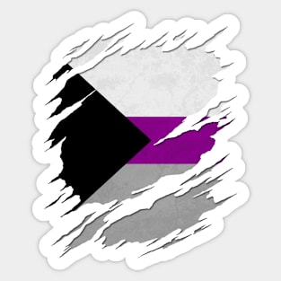 Demisexual Pride Flag Ripped Reveal Sticker